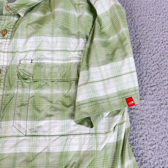 The North Face Shirt Mens XL Green Plaid Button  Vaporwick Vented Outdoor - Picture 4 of 12
